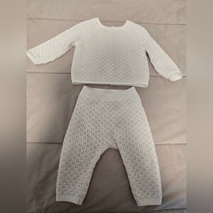 ZARA Cream Knit Two-Piece Baby Set
